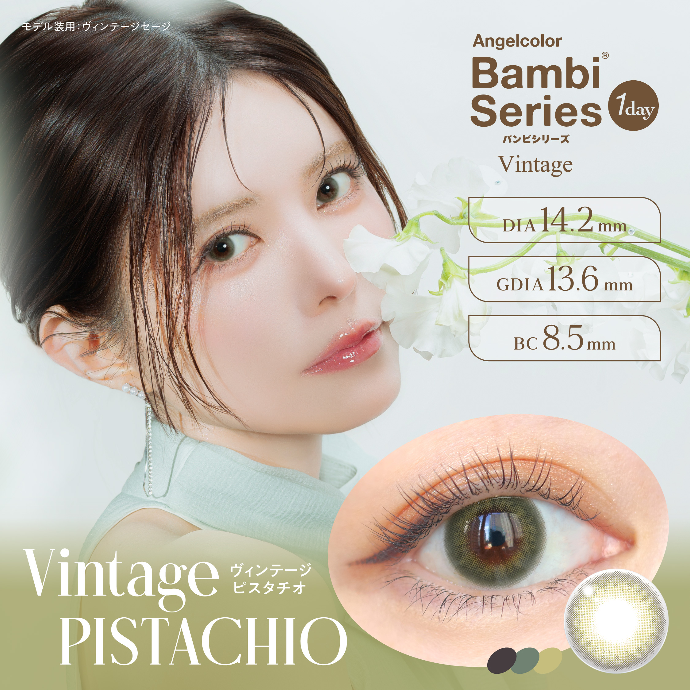 Angelcolor Bambi Series 1day Vintageエンジェルカラー バンビシリーズ ワンデー ヴィンテージ　ヴィンテージピスタチオ
